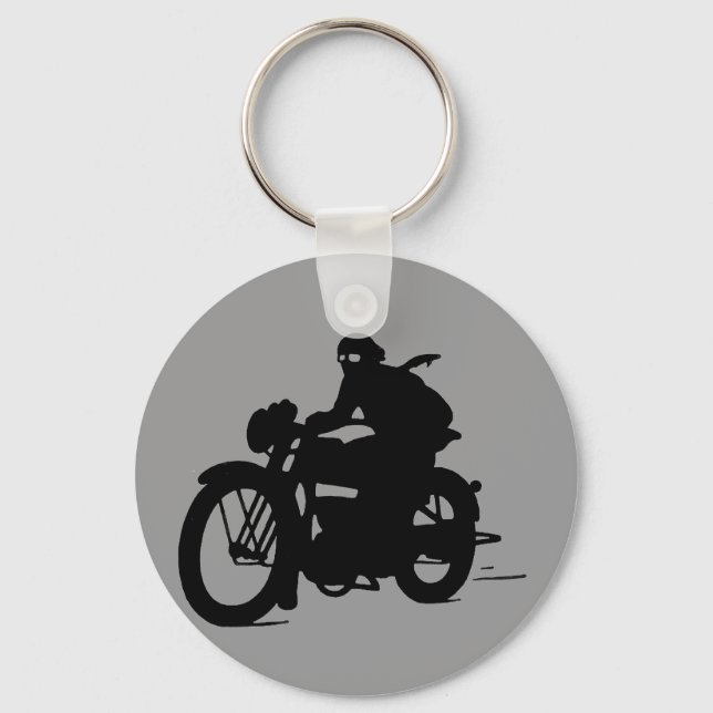 Chaveiro Vintage Motorcycle Man Silhouette ClassChaveiro (Frente)