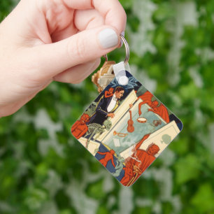 Chaveiro Vintage o Dia das Bruxas, ato mágico assustador