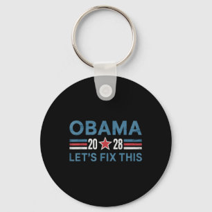 Chaveiro Vintage Obama 2028 Engraçado Eleição Política Patr
