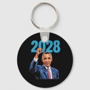 Chaveiro Vintage Obama 2028 Engraçado Eleição Política Patr