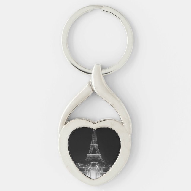 Chaveiro Vintage Paris Fontain Tower Eiffel noite (Frente)