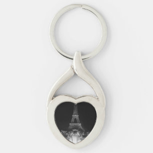 Chaveiro Vintage Paris Fontains Tower Eiffel noite