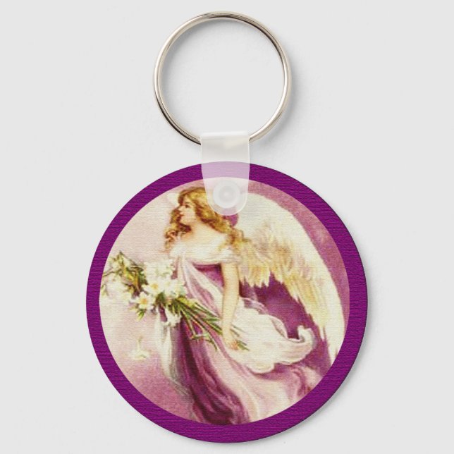 Chaveiro Vintage Páscoa Angel Texturizado (Frente)