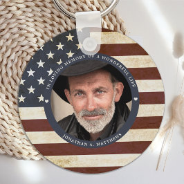 Chaveiro Vintage Patriotic Memorial American Flag 2 Foto
