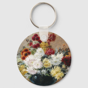 Chaveiro Vintage Paul Biva Astern em vase Floral