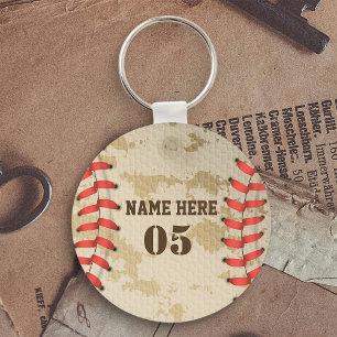 Chaveiro Vintage Personalizado Nome do Baseball Número Retr