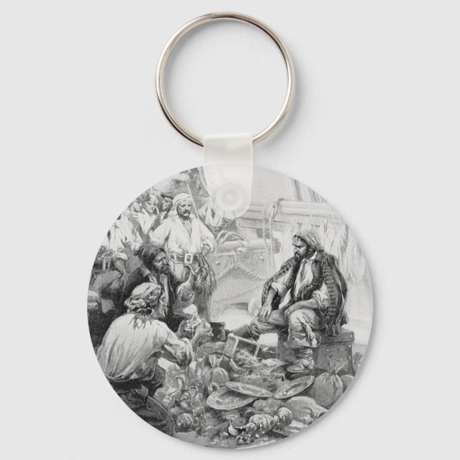 Chaveiro Vintage Pirates Contando seus Tesouros e Loot (Frente)