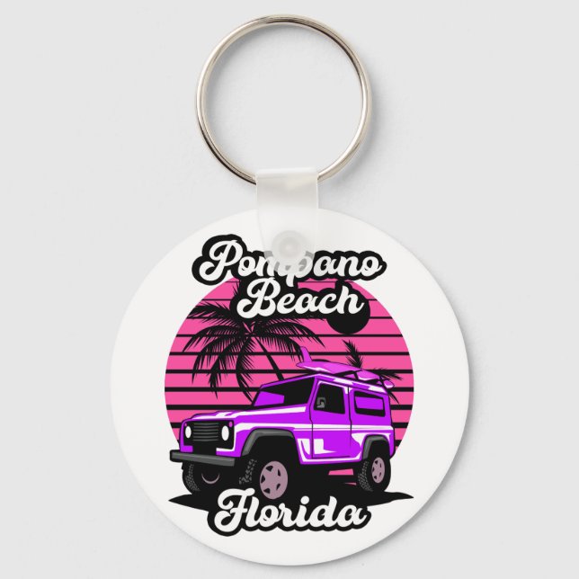 Chaveiro Vintage Pompano Beach (Frente)