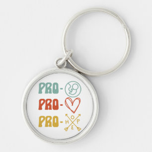 Chaveiro Vintage Pro-Life Pro-Love Pro-Hope