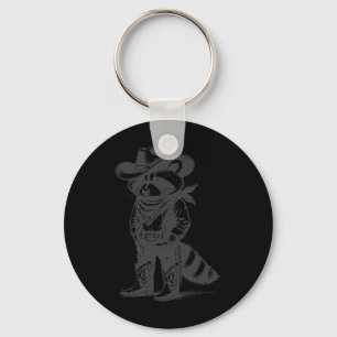 Chaveiro Vintage Raccoon Cowboy Trash Panda Ocidental
