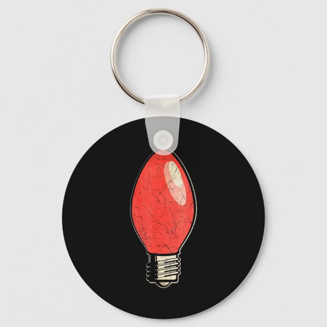 Chaveiro Vintage Red Christmas Tree Light Bulb  (Frente)