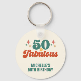 Chaveiro Vintage Retro 50 And Fabulous Birthday