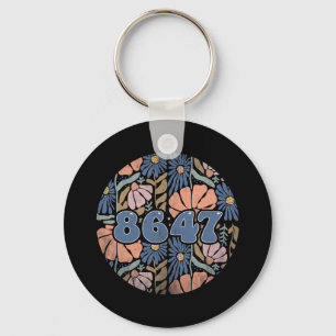 Chaveiro Vintage Retro 8647 Sutil Anti Trump 86 47 Floral