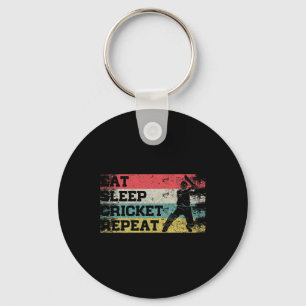 Chaveiro Vintage Retro Comer Dormir Críquete Repetir Esport