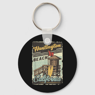 Chaveiro Vintage Retro Huntington Beach California Sunset S