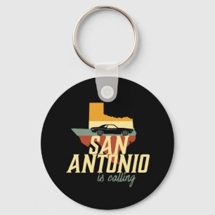 Chaveiro Vintage Retro San Antonio Texas USA Mapa da Cidade