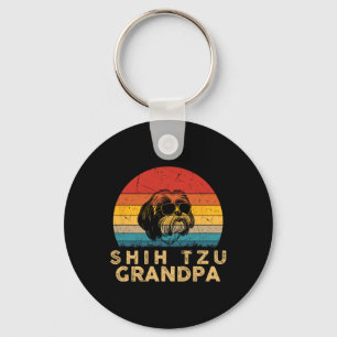 Chaveiro Vintage Retro Shih Tzu Avô Cão-Vovô Pai F