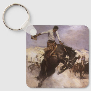 Chaveiro Vintage Rodeo Cowboy, Breezy Riding by WHD Koerner