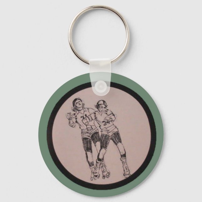 Chaveiro Vintage Roller Derby Program art cobrir (Frente)