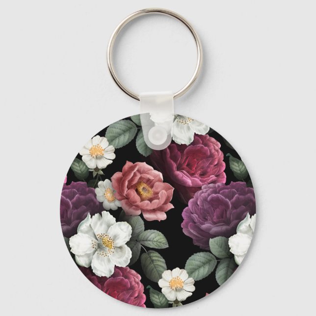 Chaveiro Vintage Rosa Illustration Art (Frente)
