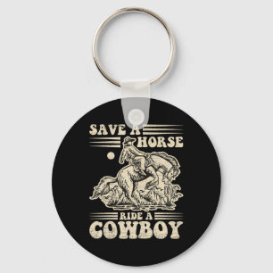 Chaveiro Vintage Salva Um Cavalo Passear Um Cowboy1