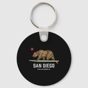 Chaveiro Vintage San Diego California Bear Surfing Boys Gir