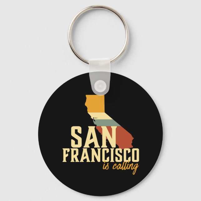 Chaveiro Vintage San Francisco California - Mapa da Cidade  (Frente)