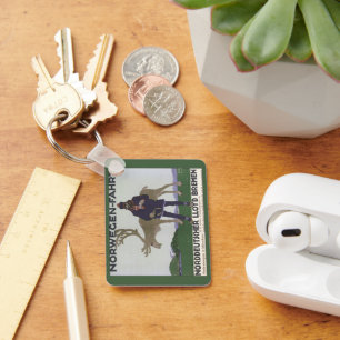 Chaveiro Vintage Scandinavian Viagem para Norway Man Reinde