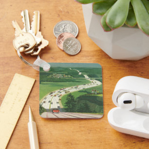 Chaveiro Vintage Scense American Highways, Cars Road Trip