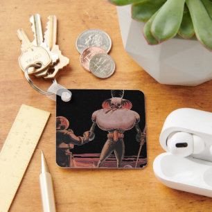 Chaveiro Vintage Science Fiction Astronaut Shake Hand Alien