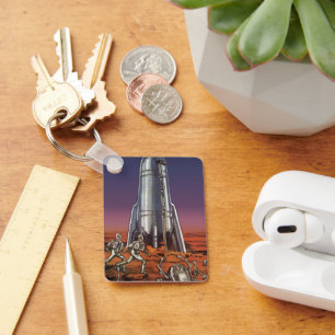 Chaveiro Vintage Science Fiction, Astronauts Beetle Aliens