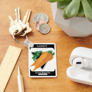 Chaveiro Vintage Seed Packet Label Art, Danvers Carrots