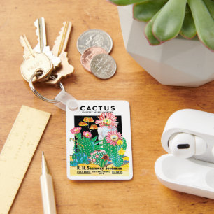 Chaveiro Vintage Seed Packet Label Art Desert Cactus