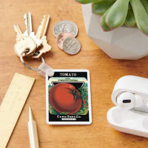 Chaveiro Vintage Seed Packet Label Art, Tomato Pomodoro