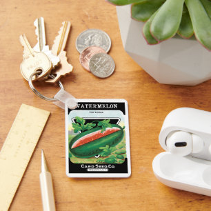 Chaveiro Vintage Seed Packet Label Art, Watermelons Fruta