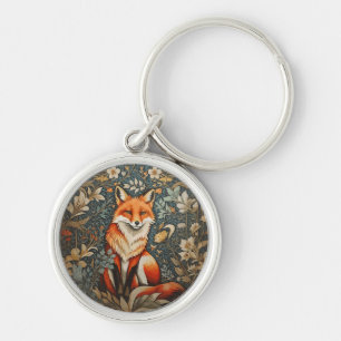 Chaveiro Vintage Sitting Fox William Morris Inspirou Floral