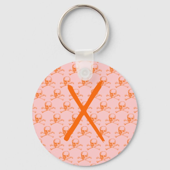 Chaveiro Vintage Skull & Crossbones (Frente)