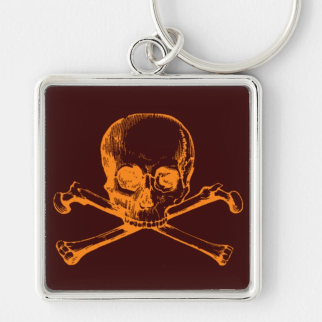 Chaveiro Vintage Skull & Crossbones (Frente)