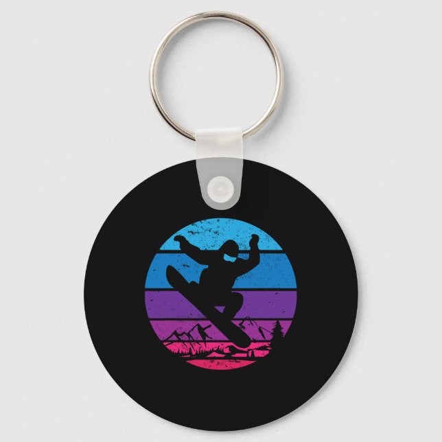 Chaveiro Vintage Snowboard Silhouboard I Retro (Frente)
