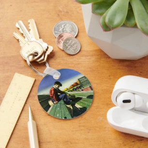 Chaveiro Vintage Sports, Sad Football Fan com Megaphone