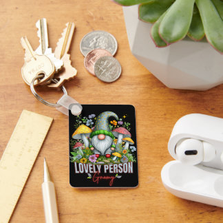 Chaveiro Vintage Style Lovely Gnome com Mushroom Art