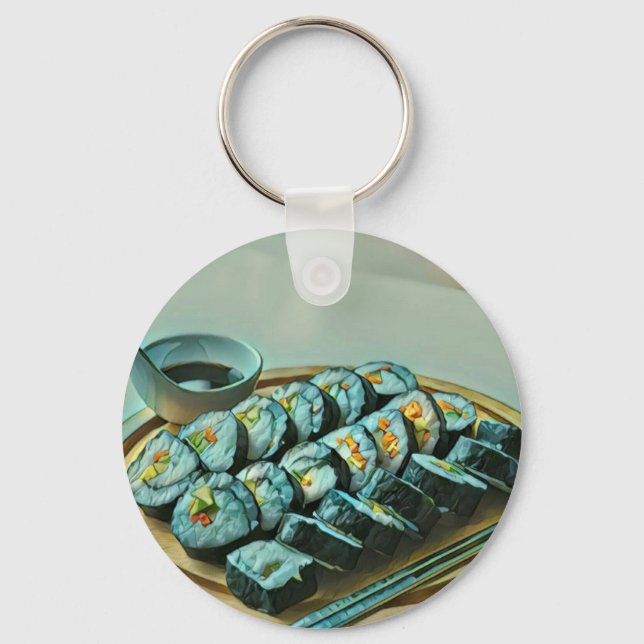 Chaveiro Vintage Sushi Trabalho de arte (Frente)