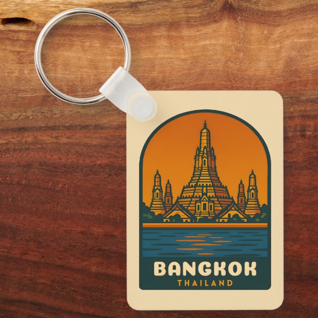 Chaveiro Vintage Travel Bangkok Thailand Retro Graphic (Frente)