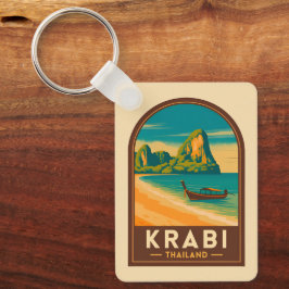 Chaveiro Vintage Travel Krabi Thailand Railay Beach Retro