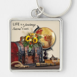 Chaveiro Vintage Travel Life is a journey Keychain