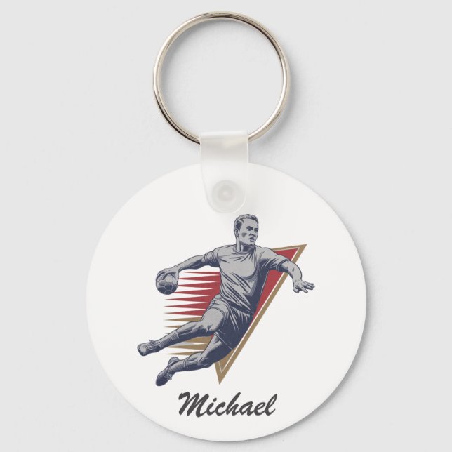 Chaveiro Vintage Trendy Modern Handball Personalizado (Frente)