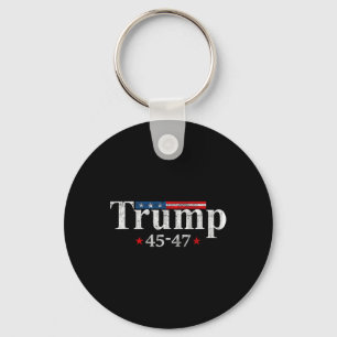 Chaveiro Vintage Trump 2024 Retro Us Flag 45-47 Trump