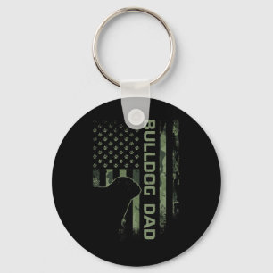 Chaveiro Vintage Usa Camo Flag Proud English Buldog Pai Si