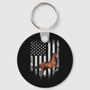 Chaveiro Vintage USA Flag Americano Thoroughgeneb Horse Hor