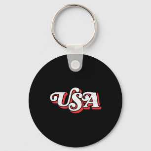 Chaveiro Vintage Usa Retro Typografia Patriótica 4 De Julho